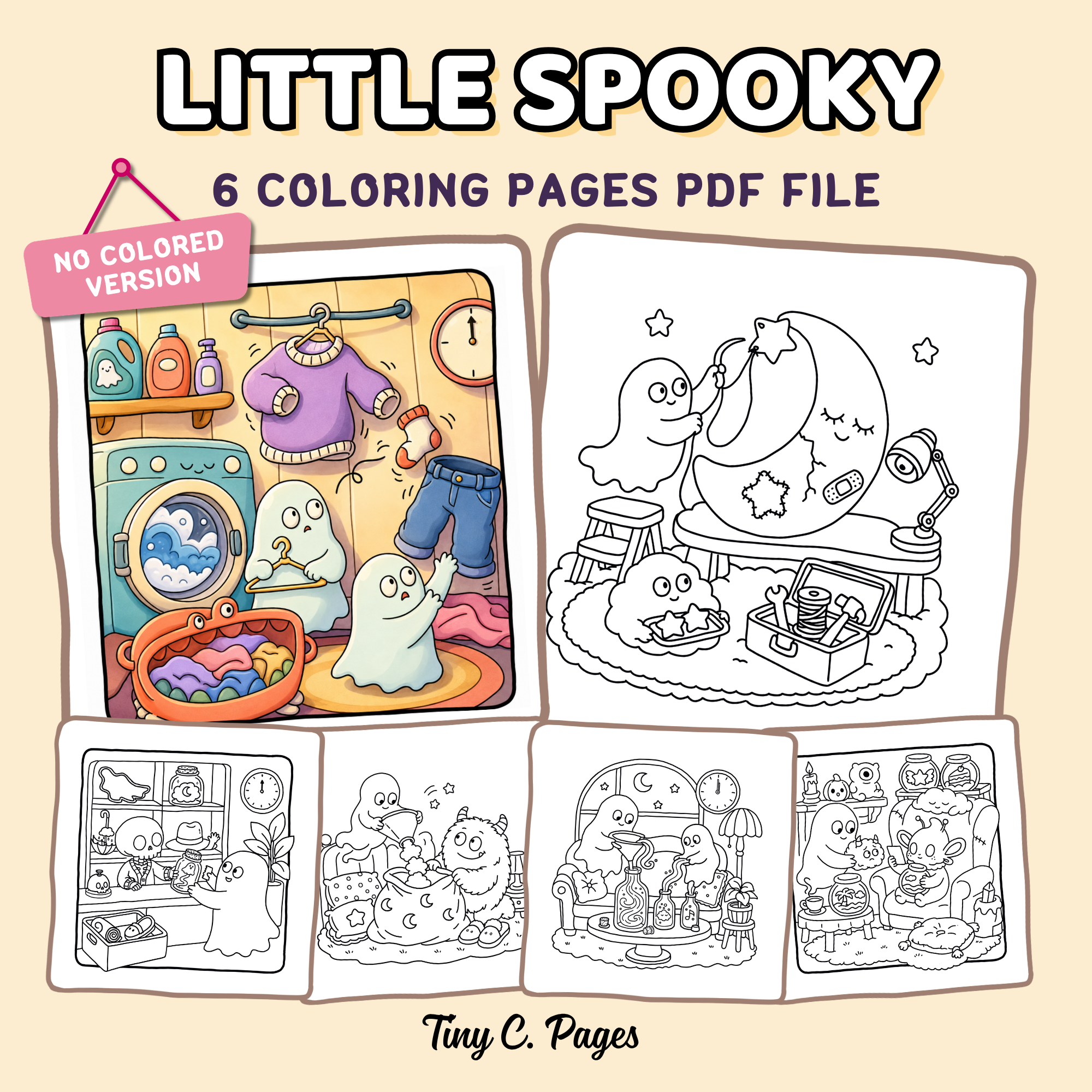 Little Spooky: Midnight Moments, 6 Printable Coloring Pages