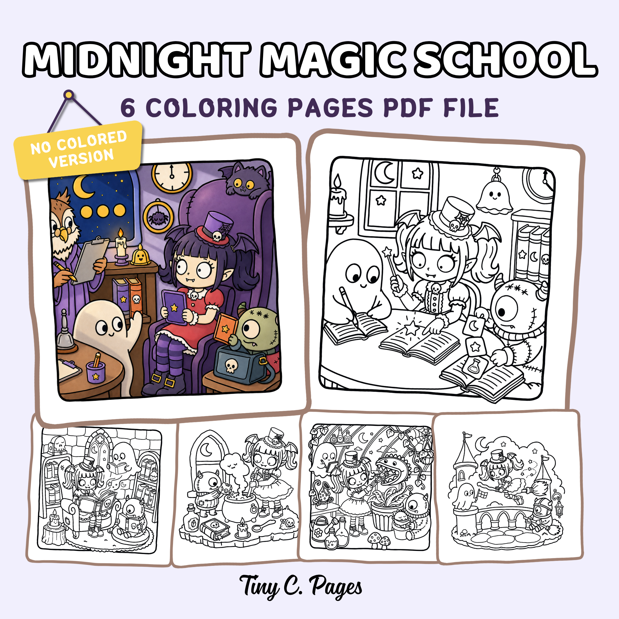 Midnight Magic School: Gothic Coloring Book for Adults and Teens